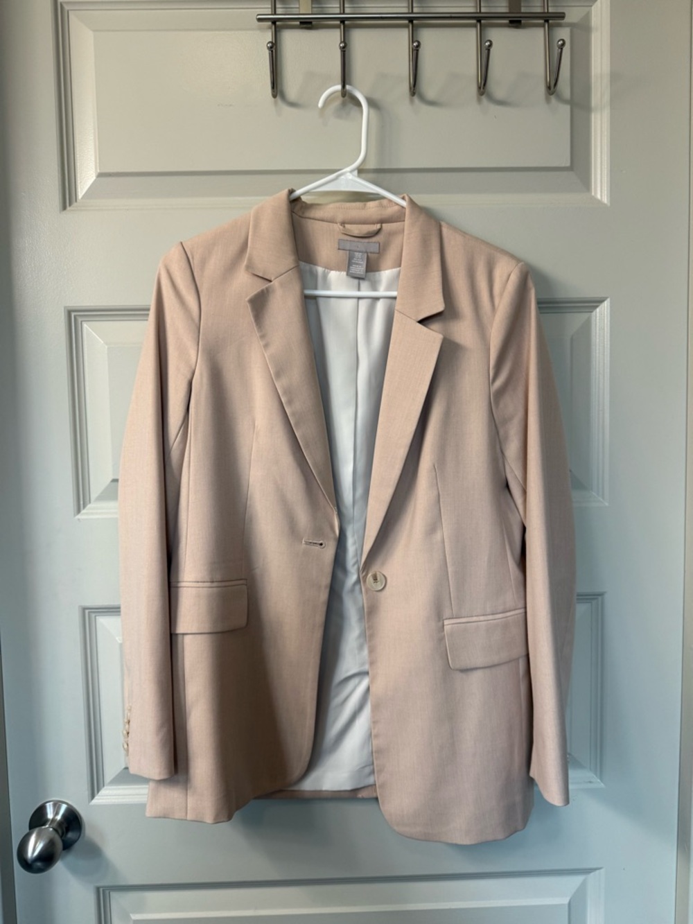 H&M Blush Beige Single-Button Blazer